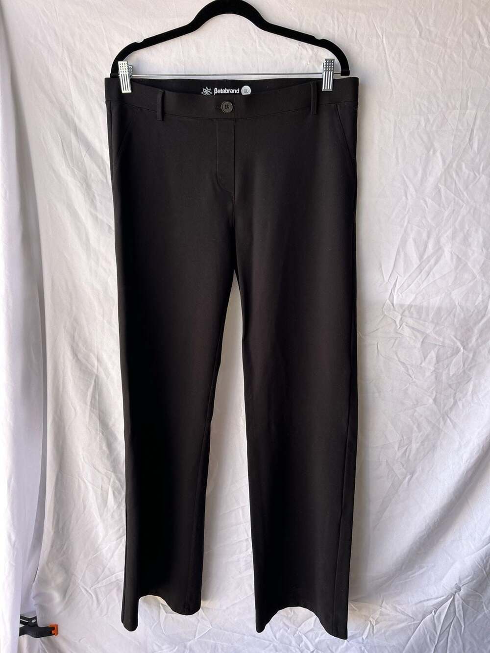 Betabrand Straight-Leg Dress Pant Yoga Pants Black XL